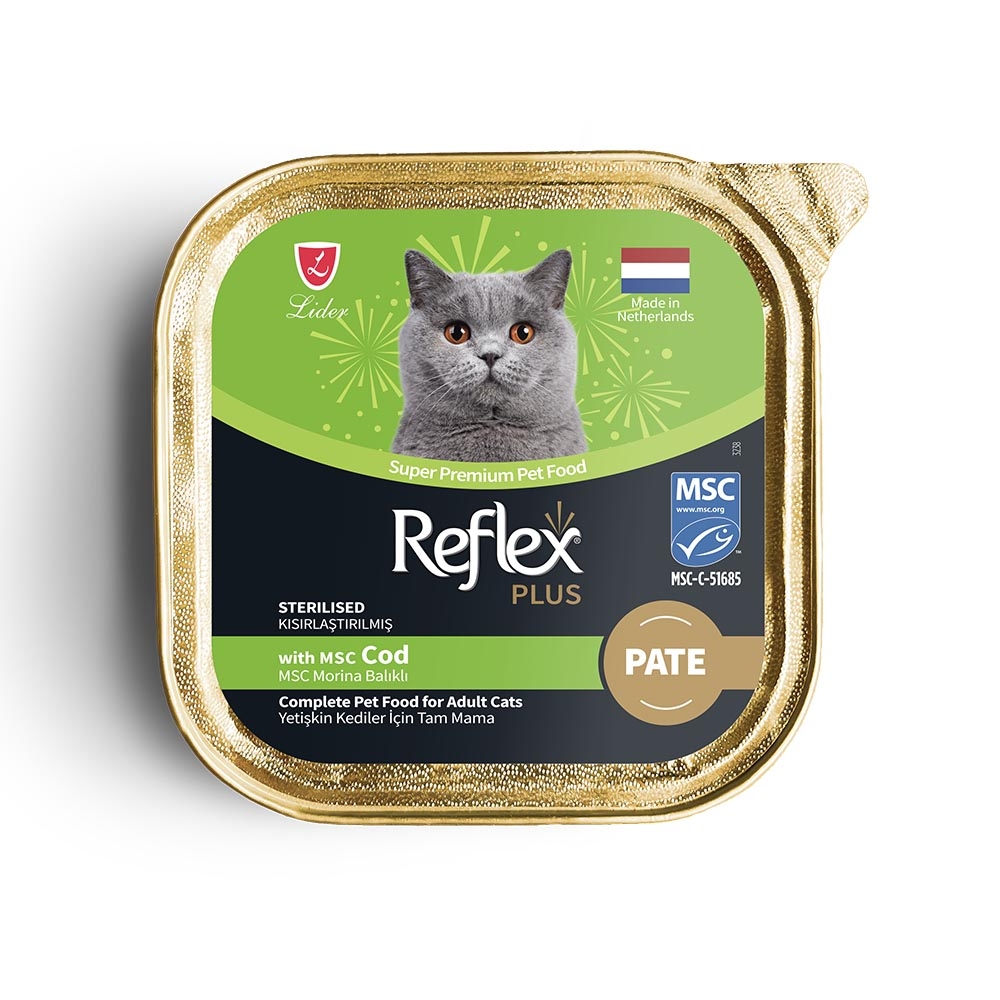 Reflex Plus Morina Balıklı Ezme Kısırlaştırılmış Kedi Yaş Maması 85 g - 1