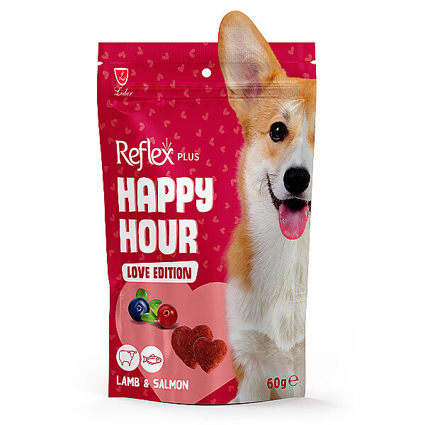 Reflex Plus Happy Hour Love Edition Kuzulu ve Somonlu Köpek Ödül Maması 60 g