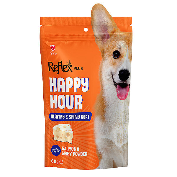 Reflex Plus Happy Hour Sağlıklı ve Parlak Tüyler İçin Destekleyici Köpek Ödül Maması 60 gr