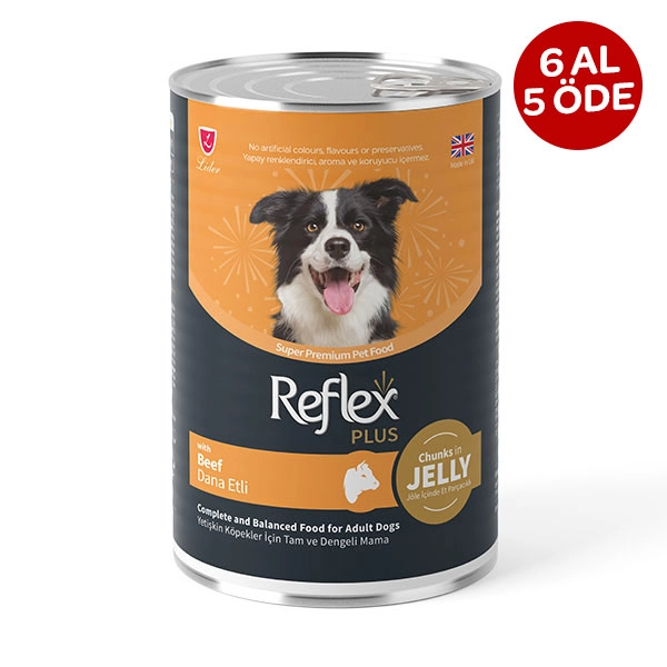 Reflex Plus jöle içinde et parçacıklı dana etli yetişkin köpek maması 400 gr - 2