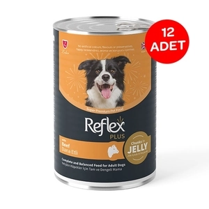 Reflex Plus Jöle İçinde Et Parçacıklı Dana Etli Yetişkin Köpek Maması 400 gr X 12 Adet