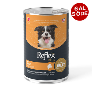 Reflex Plus Jöle İçinde Et Parçacıklı Dana Etli Yetişkin Köpek Yaş Maması 400 g - 2