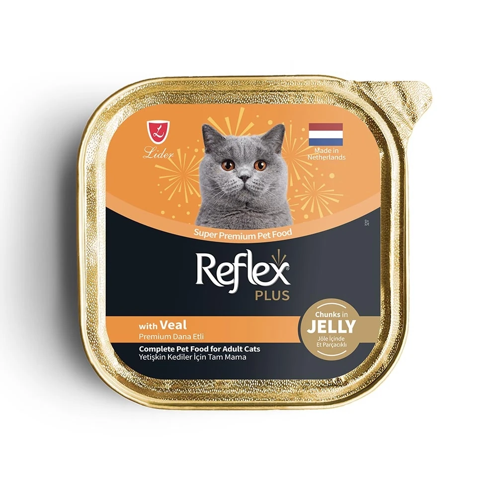Reflex Plus Jöle İçinde Parça Dana Etli Yetişkin Kedi Konservesi 85gr - 1