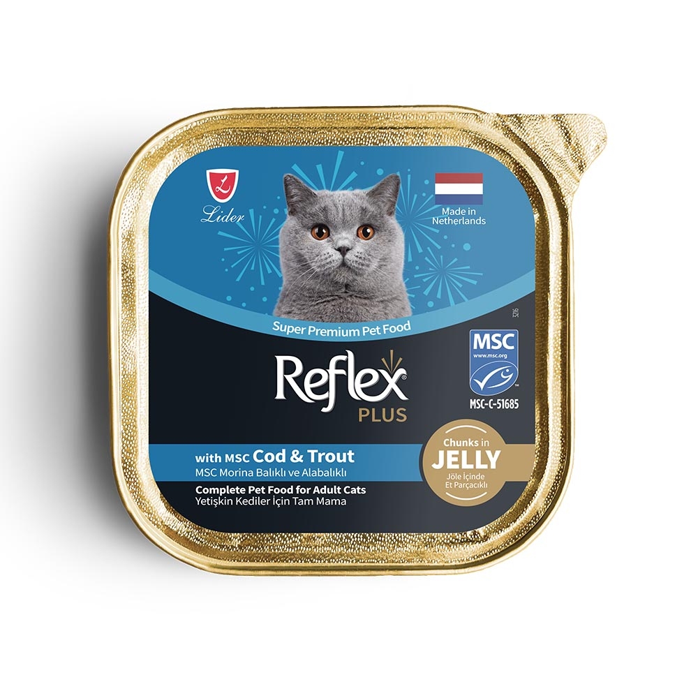 Reflex Plus Morina Balıklı Jöle İçinde Yetişkin Kedi Yaş Maması 85 g - 1