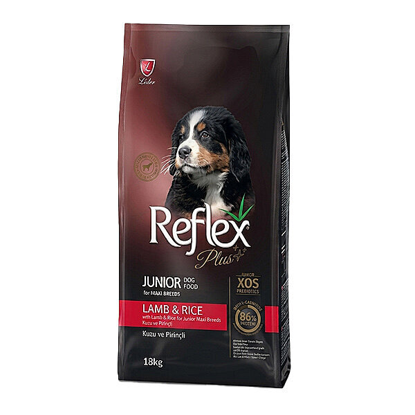 Reflex Plus Junior Kuzu Etli Pirinçli Büyük Irk Yavru Köpek Maması 18 Kg