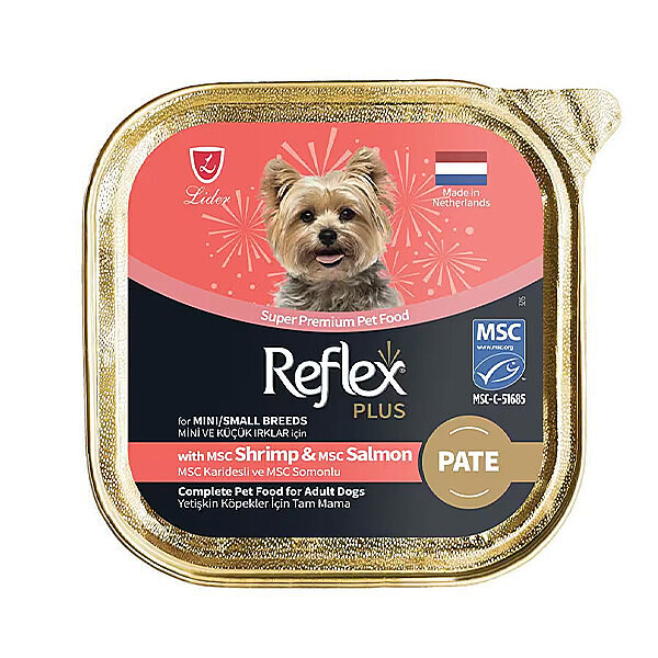 Reflex Plus Karidesli ve Somonlu Küçük Irk Yetişkin Köpek Konservesi 85 Gr