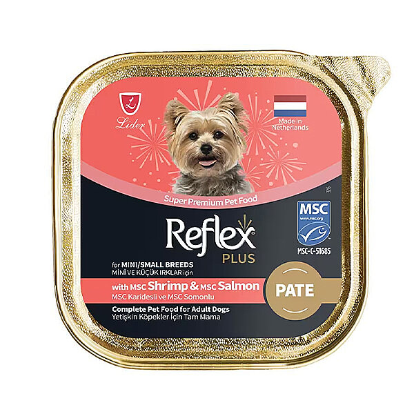 Reflex Plus Karidesli ve Somonlu Küçük Irk Yetişkin Köpek Konservesi 85 Gr - 1