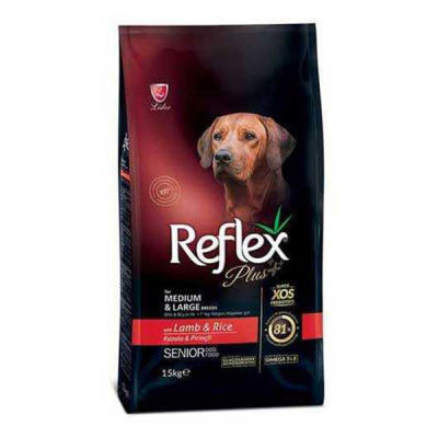 Reflex Plus Kuzu Etli ve Pirinçli Orta ve Büyük Irk 7 Yaş ve Üzeri Köpek Maması 15 kg - 1