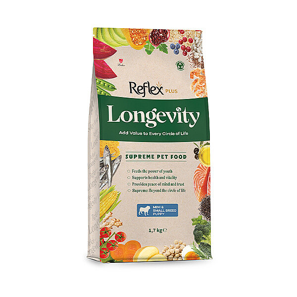 Reflex Plus Longevity Hipoalerjenik Mini ve Küçük Irk Yavru Köpek Maması 1,7kg