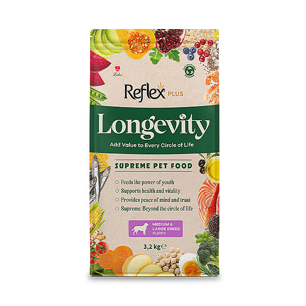 Reflex Plus Longevity Orta ve Büyük Irk Yavru Köpek Maması 3,2 kg
