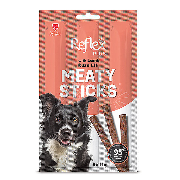 Reflex Plus Meaty Sticks Kuzulu Tahılsız Köpek Ödül Çubuğu 33 g (3'lü) - 1