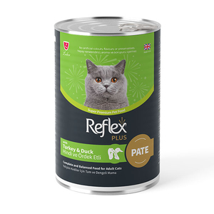 Reflex Plus pate içinde et parçacıklı hindi ve ördek etli yetişkin kedi maması 395 gr