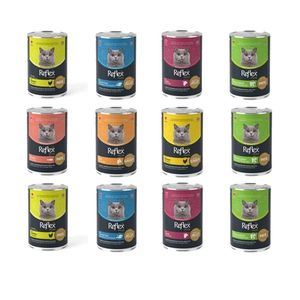 Reflex Plus pate içinde et parçacıklı Kedi Maması Karışık 395 Gr x 12 Adet