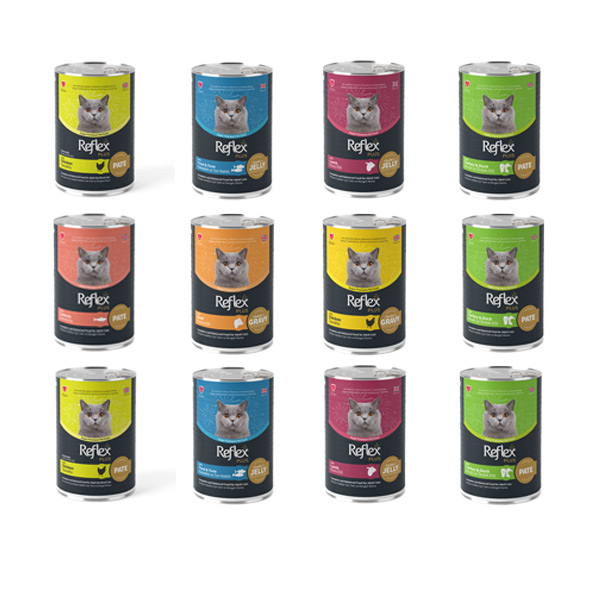 Reflex Plus pate içinde et parçacıklı Kedi Maması Karışık 395 Gr x 12 Adet - 1