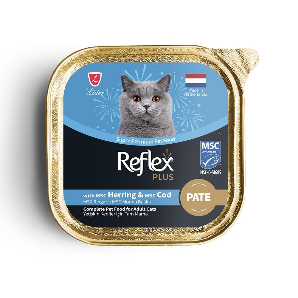 Reflex Plus Ringa ve Morina Balıklı Ezme Yetişkin Kedi Yaş Maması 85 g - 1