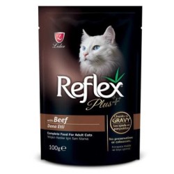 Reflex Plus Pouch Gravy Dana Etli Soslu Kedi Yaş Maması 100 Gr