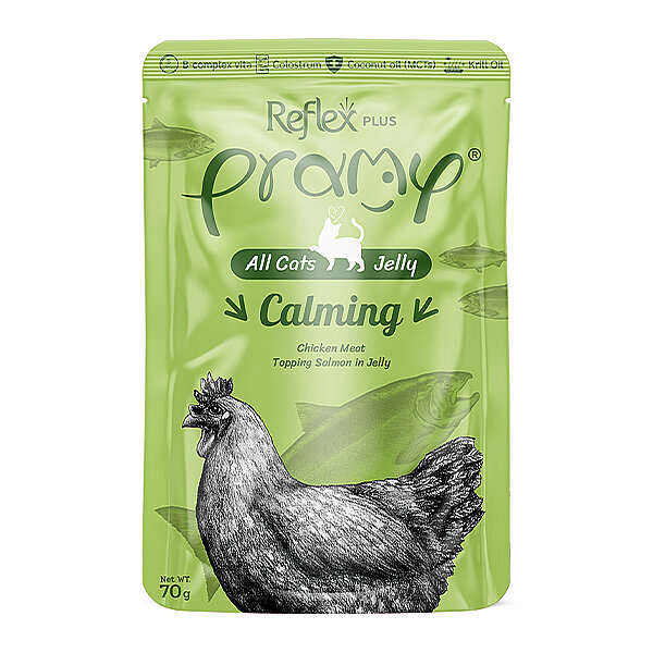 Reflex Plus Pramy Calming Jöle İçinde Tavuk Etli ve Somonlu Kedi Yaş Maması 70 g - 1