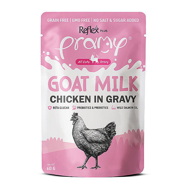 Reflex Plus Pramy Goat Milk Sos İçinde Keçi Sütlü ve Tavuklu Kedi Yaş Maması 60 g - 1