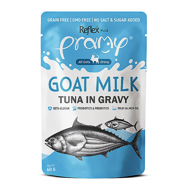 Reflex Plus Pramy Goat Milk Sos İçinde Keçi Sütlü ve Ton Balıklı Kedi Yaş Maması 60 g