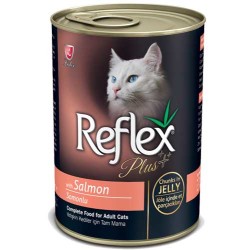 Reflex Plus Somonlu Kedi  Yaş Maması Jöle İçinde Et Parçacıklı  400 GR