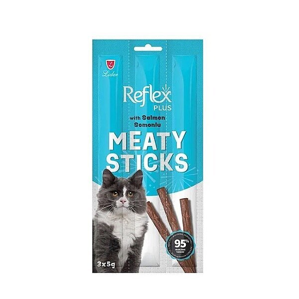 Reflex Plus Somonlu Yetişkin Kedi Ödül Çubuğu 15 g (3'lü)