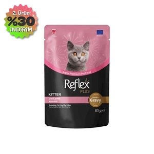 Reflex Plus Sos İçinde Et Parçacıklı Kuzu Etli Yavru Kedi Konservesi 85gr