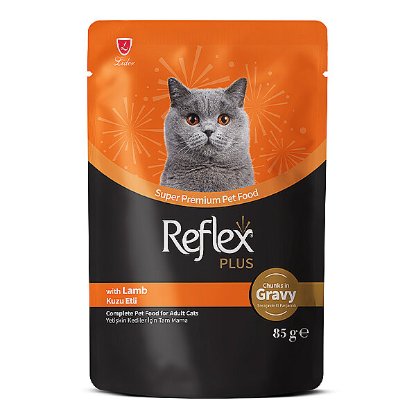 Reflex Plus Sos İçinde Parça Kuzu Etli Yetişkin Kedi Yaş Maması 85 g - 1