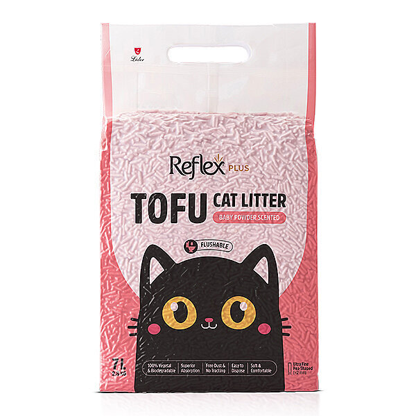 Reflex Plus Tofu Bebek Pudrası Kokulu Kedi Kumu 7 L
