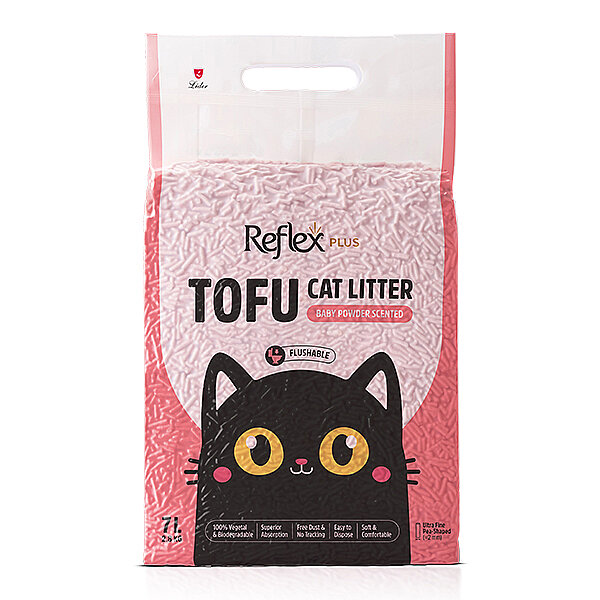 Reflex Plus Tofu Bebek Pudrası Kokulu Kedi Kumu 7 L - 1