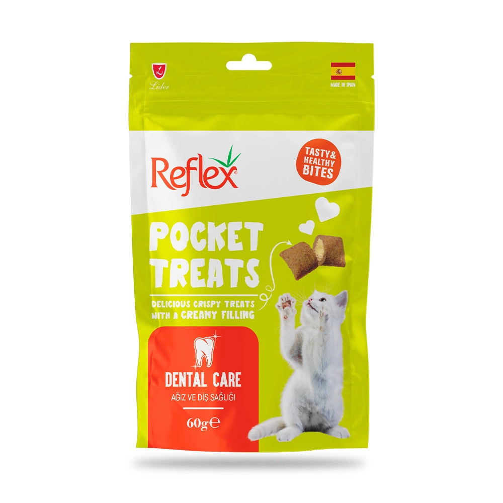 Reflex Pocket Treats Ağız ve Diş Sağlığı Yetişkin Kedi Ödül Maması 60gr - 1
