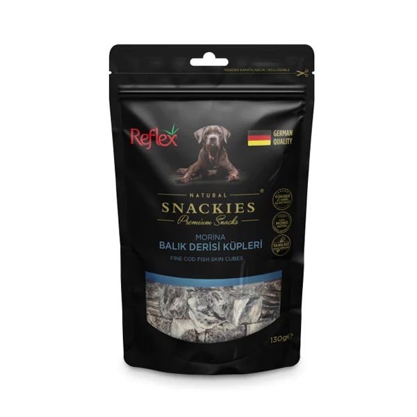 Reflex Snackies Natural Balık Derisi Küpleri Tahılsız Köpek Ödül Maması 130gr - 1