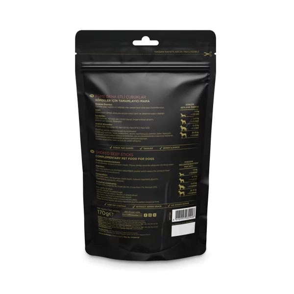 Reflex Snackies Natural Füme Dana Etli Tahılsız Köpek Ödül Çubuğu 170gr - 2