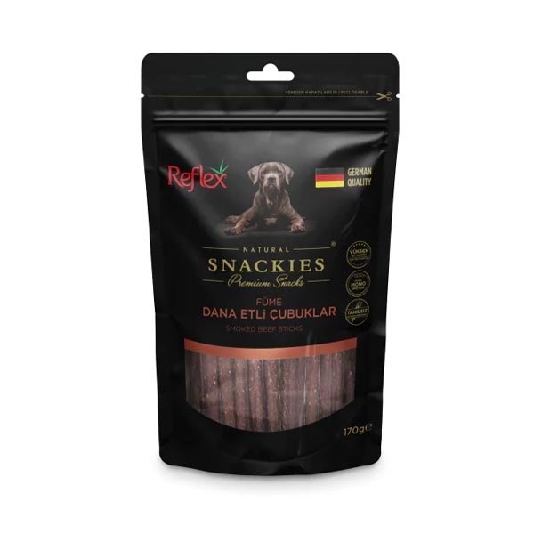 Reflex Snackies Natural Füme Dana Etli Tahılsız Köpek Ödül Çubuğu 170gr - 1