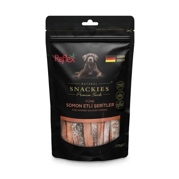 Reflex Snackies Natural Füme Somon Etli Şerit Köpek Ödül Maması 170gr - 1