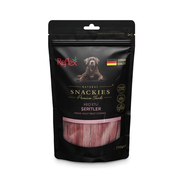 Reflex Snackies Natural Keçi Etli Şerit Tahılsız Köpek Ödül Maması 170gr - 1