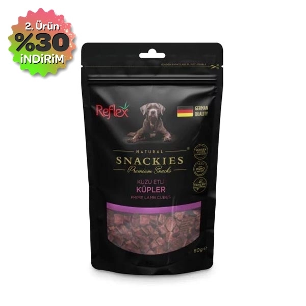 Reflex Snackies Natural Kuzu Etli Küp Tahılsız Köpek Ödülü 80gr - 1