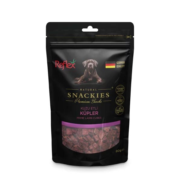 Reflex Snackies Natural Kuzu Etli Küp Tahılsız Köpek Ödül Maması 80 g - 1