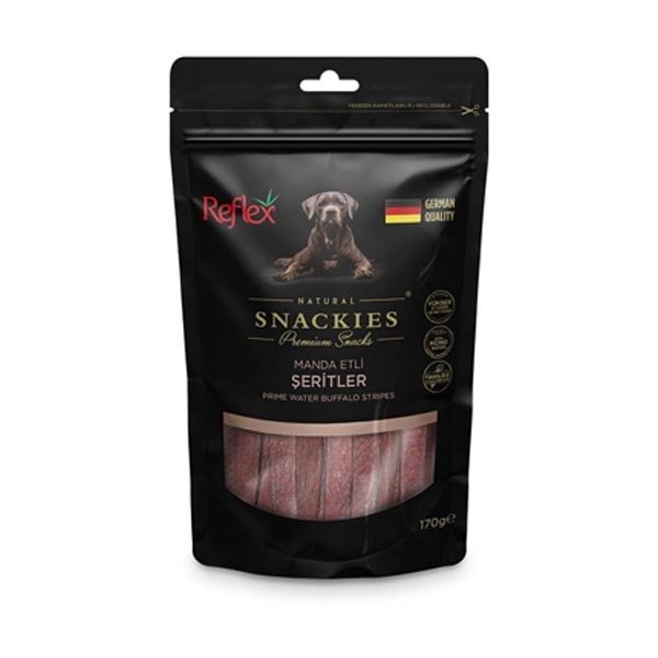 Reflex Snackies Natural Manda Etli Şerit Tahılsız Köpek Ödül Maması 170gr - 1