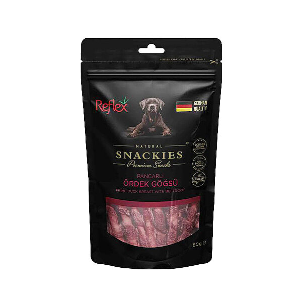 Reflex Snackies Natural Pancarlı Ördek Göğsü Tahılsız Köpek Ödül Maması 80 g - 1