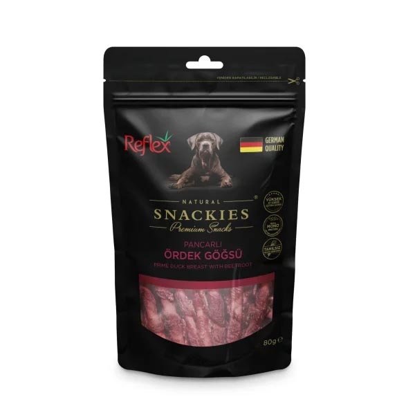 Reflex Snackies Natural Pancarlı Ördek Göğsü Tahılsız Köpek Ödül Maması 80gr - 1