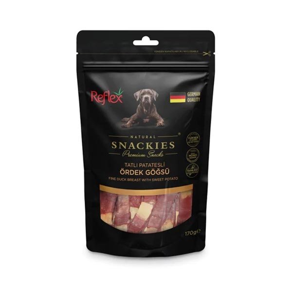 Reflex Snackies Natural Patatesli Ördek Göğsü Tahılsız Köpek Ödül Maması 170gr - 1