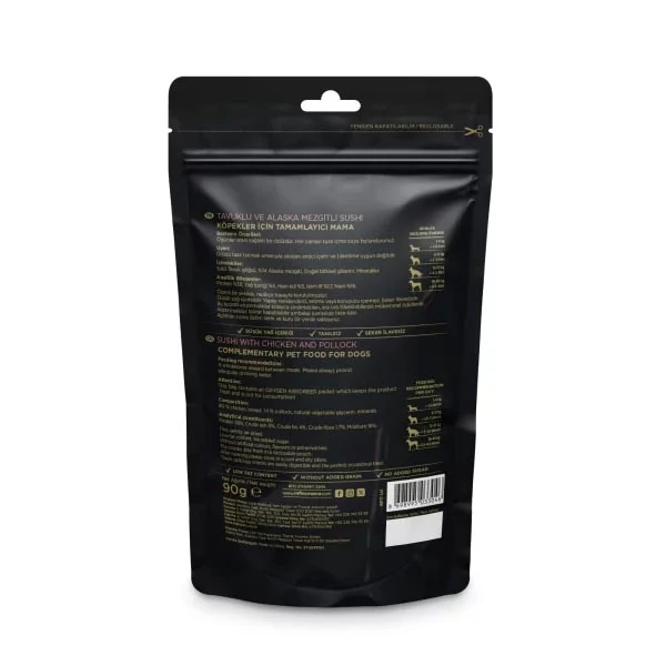 Reflex Snackies Natural Tavuklu ve Alaska Mezgitli Sushi Tahılsız Köpek Ödül Maması 90gr - 2