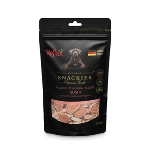 Reflex Snackies Natural Tavuklu ve Alaska Mezgitli Sushi Tahılsız Köpek Ödül Maması 90gr - 1