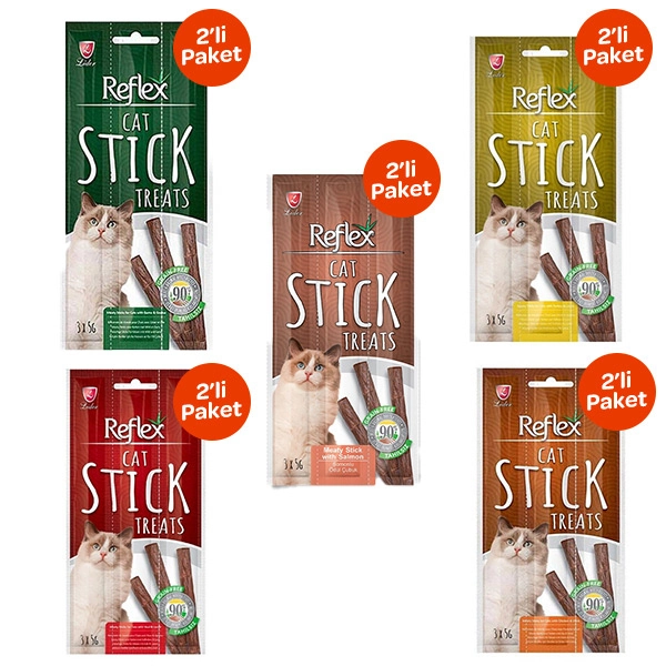 Reflex Stick Kedi Ödülü 3x5Gr 10 Paket Kedi Ödül Çubuğu Maması - 1