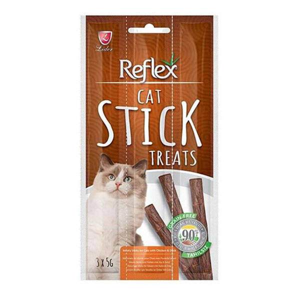 Reflex Tavuklu ve Ördekli Tahılsız Kedi Ödül Çubuğu 15 g (3'lü) - 1