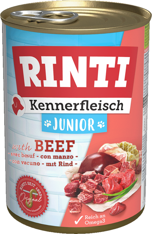 Rinti Kennerfleisch Junior Dana Etli Yavru Köpek Konservesi 400 Gr - 1