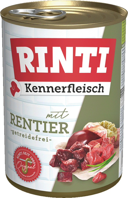 Rinti Kennerfleisch Ren Geyiği Etli Yetişkin Köpek Konservesi 400 Gr - 1