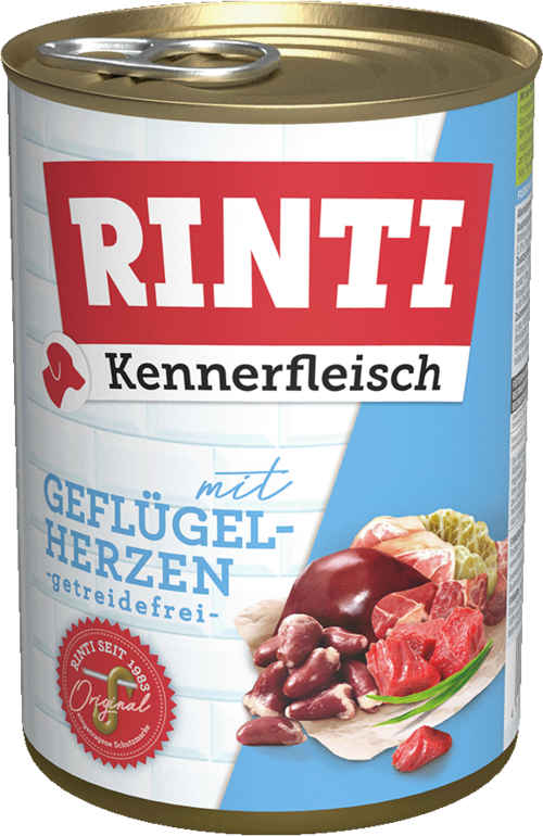 Rinti Kennerfleisch Tavuk Yürekli Yetişkin Köpek Konservesi 400 Gr - 1
