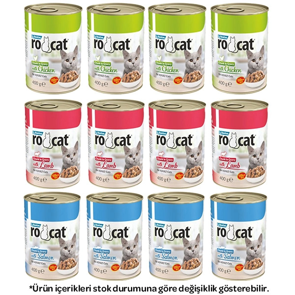 Ro-Cat Karışık Kedi Yaş Maması 400 gr X 12 Adet - 1