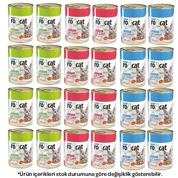 Ro-Cat Karışık Kedi Yaş Maması 400 gr X 24 Adet - 1